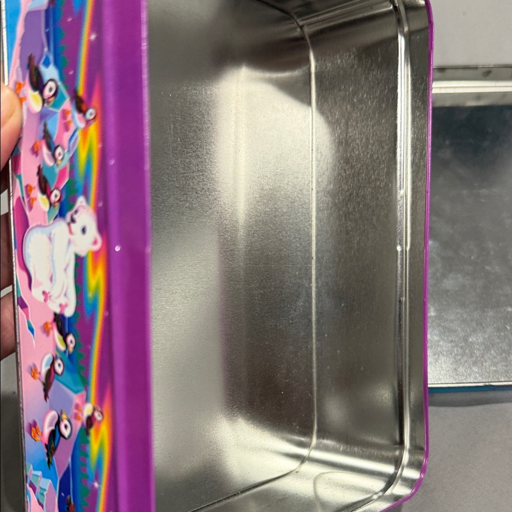 Lisa Frank Tin Box with Polar Bear & Puffins - Bright Blue - Picture 5 of 6